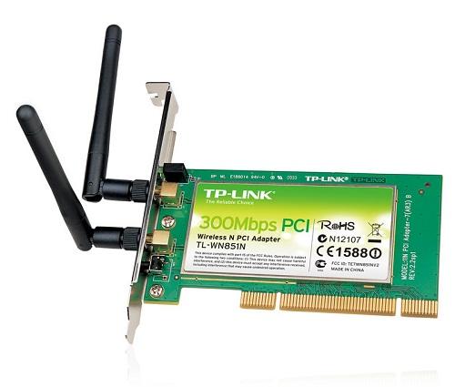 Card Mạng Wireless TP-LINK PCI WN851N 300Mbps 2anten