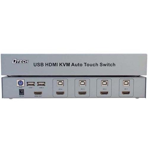 BỘ CHUYỂN ĐỔI TÍN HIỆU KVM 4-1 USB-HDMI Dtech (DT 8141)