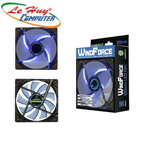 Fan Case LED GMX-WF12B (12CM  Blue  4xLED /3pin+4Pin Connector / 9 blade+Retail box)