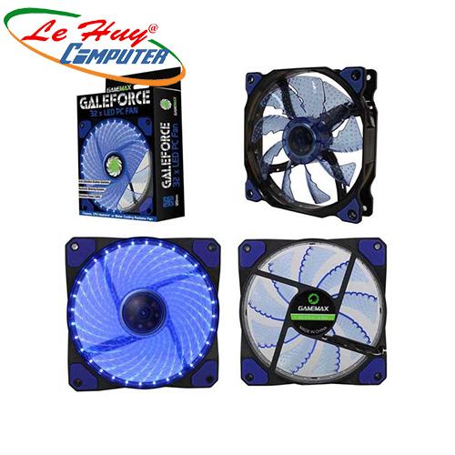 Fan Case LED GMX-GF12B (12CM Blue 32xLED /PVC with Black shield 3pin+4Pin Connector /rubber gasket/9 blade+Retail box)