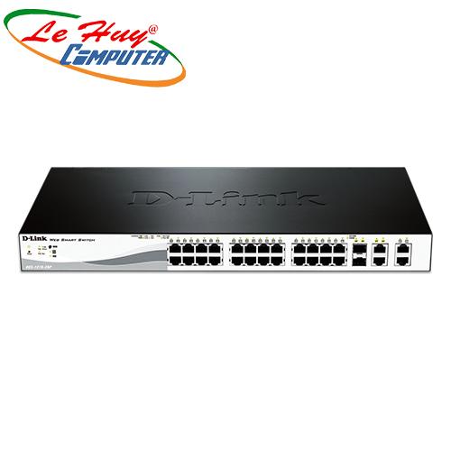 Thiết bị chuyển mạch Switch D-Link DES-1210-28 24-port RJ45 10/100BASE-TX + 2-port Combo 10/100/1000BASE-T SFP (mini-GBIC) + 2-port Gigabit