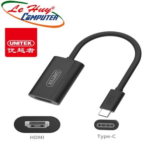 Cáp Type-C -> HDMI (L) Unitek  (Y - 6319BK)
