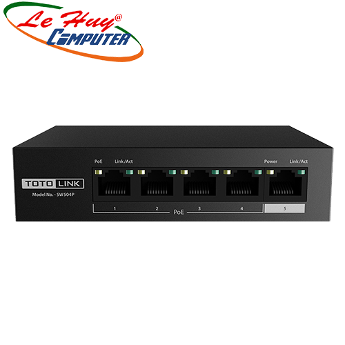 Thiết bị chuyển mạch Switch TOTOLINK SW504P - Switch PoE 5-Port 10/100Mbps