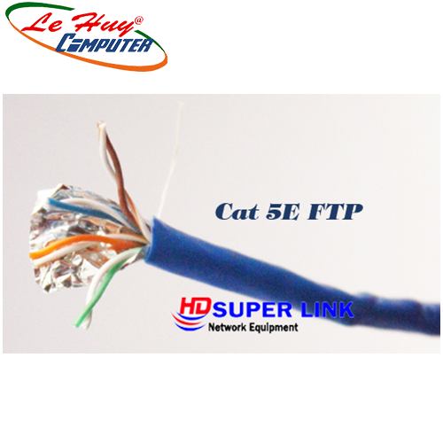 Cable SuperLink CAT 5E FTP CCA 305m Chống Nhiễu 1 Lớp (Xanh dương)