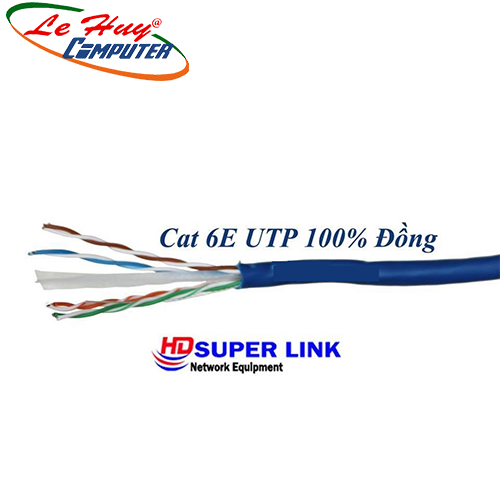 Cable SuperLink CAT 6E UTP 305m 100% đồng nguyên chất(xanh dương)