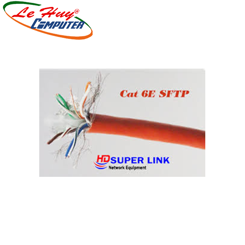 Cable SuperLink CAT 6E SFTP CCA 305m 2 lớp chống nhiễu (Cam)