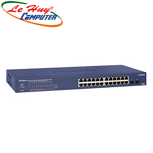 Thiết bị chuyển mạch Switch NETGEAR GS724TP 24-Port Gigabit PoE+ Smart Managed Switch with 2 SFP Ports and Cloud Management
