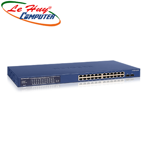 Thiết bị chuyển mạch Switch NETGEAR GS724TPP 24-Port Gigabit PoE+ Smart Managed Switch with 2 SFP Ports and Cloud Management