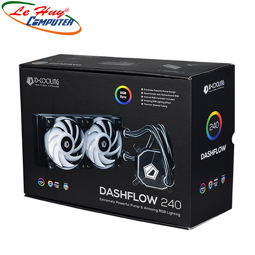 TẢN NHIỆT NƯỚC ID-COOLING DASHFLOW 240 ( Led RGB, Premium Design Water Cooler, Super Performance, 240mm Radiator, 2*DF Fan, Intel&AMD )