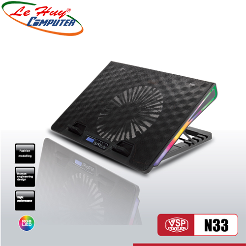 Đế tản nhiệt Laptop VSP Cooler N33 LED RGB