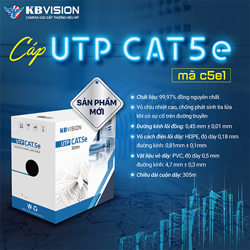 Cáp Mạng KBVISION UTP Cat5e mã c5e1 (305m)