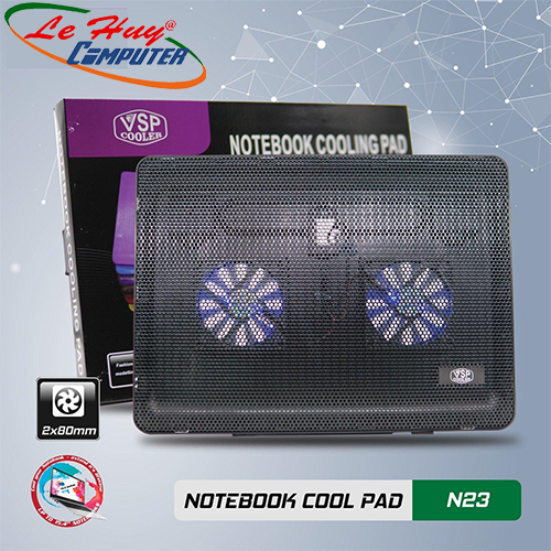 Đế tản nhiệt Laptop VSP Cooler N23 (2*Fan 8cm)