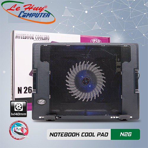 Đế tản nhiệt Laptop VSP Cooler N26 (1*Fan 14cm)