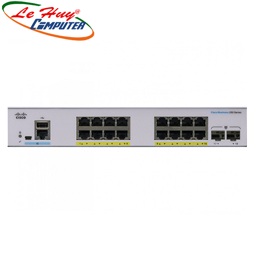 Thiết bị chuyển mạch Switch CISCO CBS250-16P-2G-EU 16-port GE, PoE, 2x1G SFP