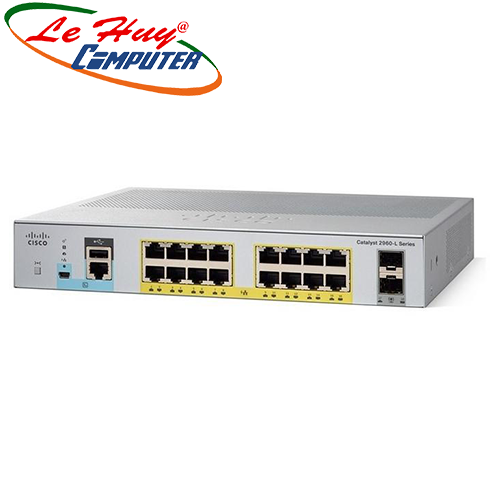 Thiết bị chuyển mạch Switch CISCO C1000-16P-2G-L 16x 10/100/1000 Ethernet PoE+ ports and 120W PoE budget, 2x 1G SFP uplinks