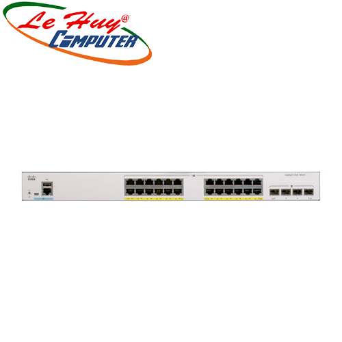 Thiết bị chuyển mạch Switch CISCO C1000-24FP-4G-L 24x 10/100/1000 Ethernet PoE+ ports and 370W PoE budget, 4x 1G SFP uplinks