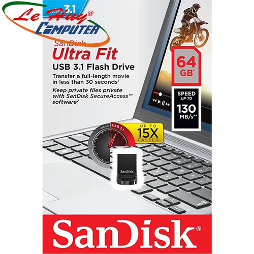 USB SANDISK Ultra Fit CZ430 64GB 3.1 SDCZ430-064G-G46