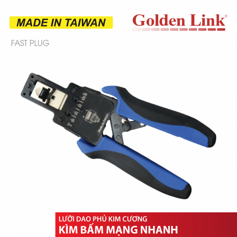 Kềm bấm cáp mạng Nhanh(xuyên thấu) Golden Link TAIWAN GL-2005FC