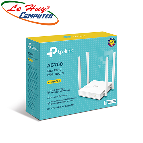 Thiết bị mạng - Router Wifi TP-Link Archer C24 tốc độ AC750Mbps
