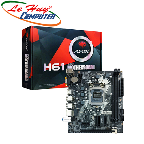 Bo Mạch Chủ - Mainboard AFox H61MA5/1155 (VGA/HDM)+Mouse Glowy V1 leb usb