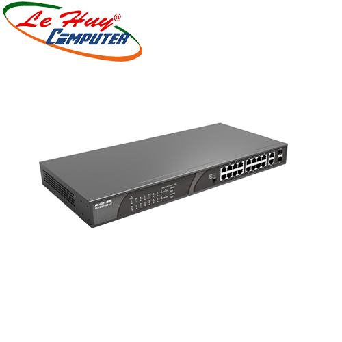 Thiết bị chuyển mạch Switch RUIJIE RG-ES118S-LP 16 Port 100Mbps + 2 Gigabit RJ45/SFP