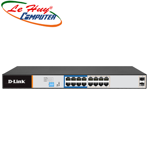 Thiết bị chuyển mạch Switch D-Link DGS-F1018P-E 16-Port 1000Mbps PoE + 2-Port SFP