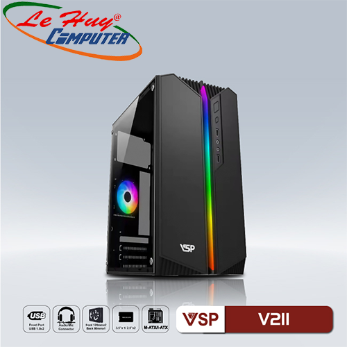 Vỏ máy tính VSP V211 LED RGB (No Fan)