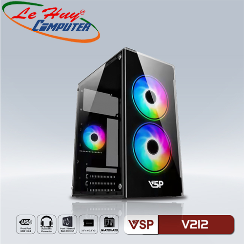 Vỏ máy tính VSP V212 Đen (No Fan)