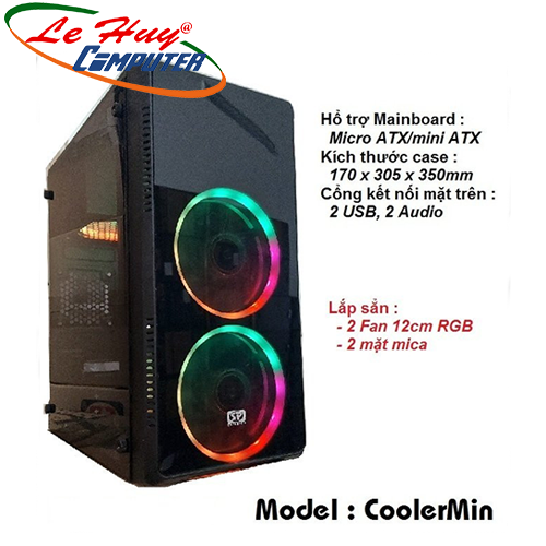 Vỏ máy tính SP CoolerMin Kèm 2 Fan RGB
