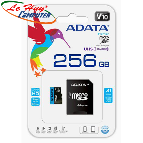 Thẻ nhớ Micro SD 256GB Adata Class 10 AUSDX256GUICL10A1-RA1