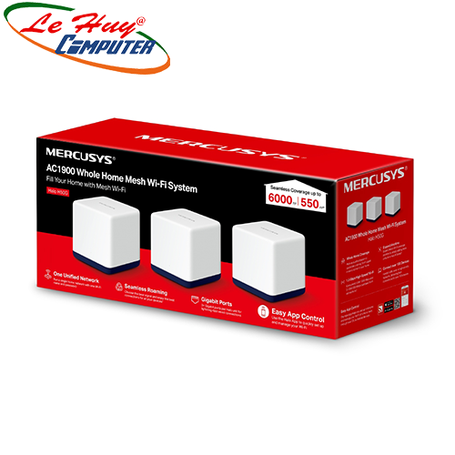 Thiết bị mạng - Router Wifi Mercusys Halo H50G (3-pack) 1900Mbps 2 băng tần
