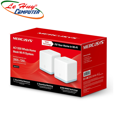 Thiết bị mạng - Router Wifi Mercusys Halo S12 (2-pack) AC1200