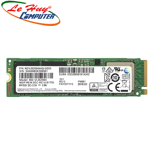 Ổ Cứng SSD Samsung PM981A 256GB M.2 NVMe PCIe Gen3x4 MZ-VLB256B