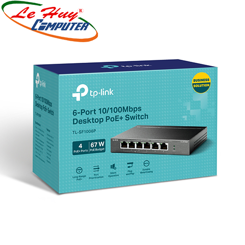 Thiết bị chuyển mạch Switch TP-Link TL-SF1006P 6 Cổng 10/100Mbps với 4 Cổng PoE+
