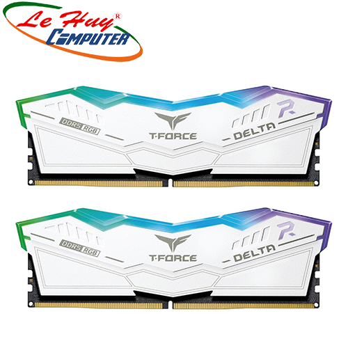 Ram máy tính TEAM T-Force Delta White RGB 32GB (2x16GB) DDR5 5200Mhz (FF4D532G5200HC40CDC01)