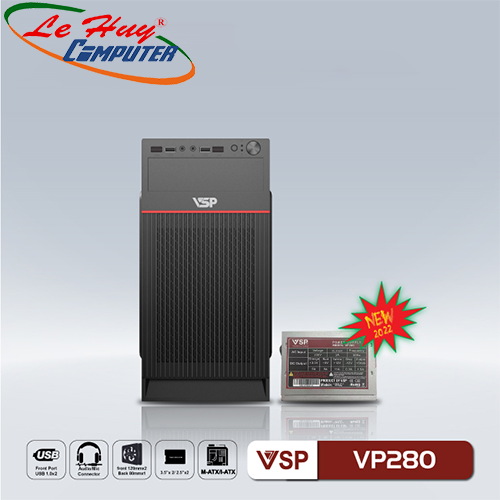 Combo Vỏ máy tính VSP VP280 có sẵn nguồn 500W