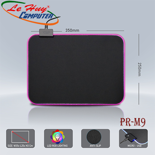 Bàn di chuột VSP PR-M9 Led RGB (250x350x3mm)