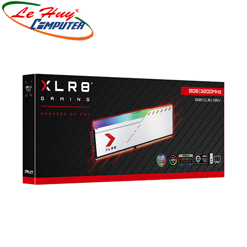 Ram máy tính PNY XLR8 RGB 8GB DDR4 3200Mhz Sliver