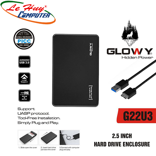 Hộp ổ cứng 2.5 inch GLOWAY G22U3 màu đen