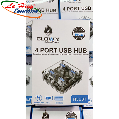 HUB USB GLOWY H5U3T 3.0