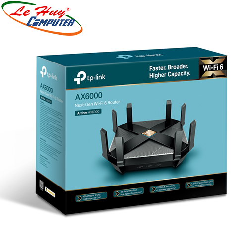 Thiết bị mạng - Router Wifi TP-Link Archer AX6000 2 băng tần chuẩn AX6000 WI-FI 6