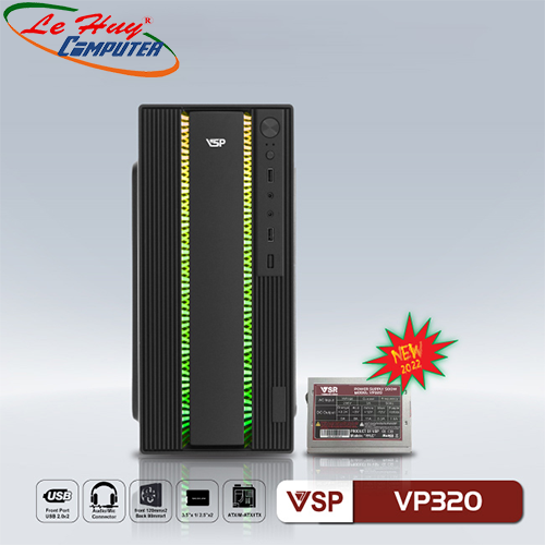 Combo Vỏ máy tính VSP VP320 RGB có sẵn nguồn 500W