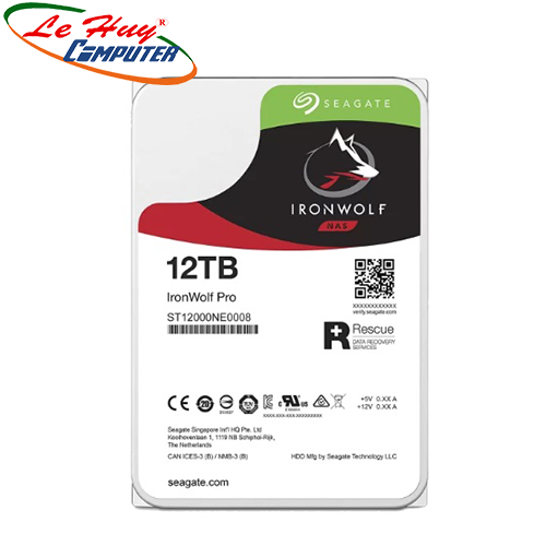 Ổ cứng HDD Seagate IronWolf Pro 12TB 3.5inch 7200RPM SATA 256MB Cache (ST12000NE0008)