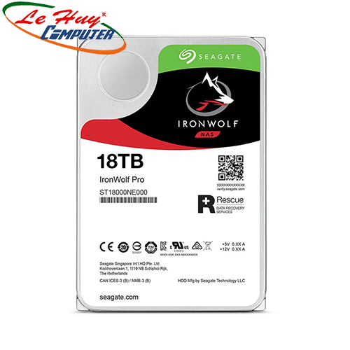 Ổ cứng HDD Seagate Ironwolf Pro 18TB 3.5inch 7200RPM SATA 256MB Cache (ST18000NE000)