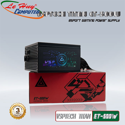 Nguồn máy tính VSP Titan ET-500W 500W Led Hông RGB