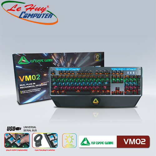 BÀN PHÍM CƠ VSP ESPORT GAMING VM02 Đen LED USB