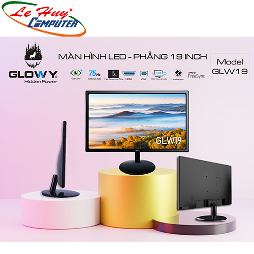 Màn hình máy tính GLOWY 19 GLW19 19Inch (1366x768) VGA-HDMI - Tặng Webcam X480P