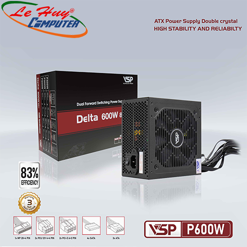 Nguồn máy tính VSP Delta P600W 600W