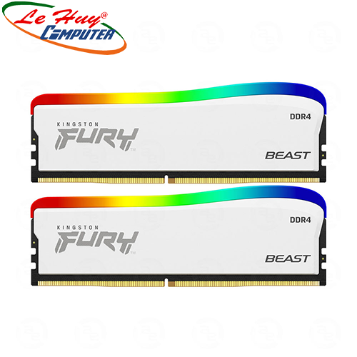 Ram Máy Tính Kingston Fury Beast White RGB 16GB (2x8GB) DDR4 3200Mhz (KF432C16BWAK2/16)