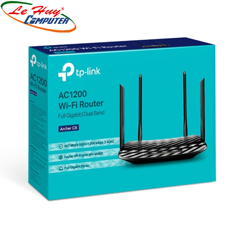 Router Wifi TP-Link Archer C6 V2 MU-MIMO Gigabit AC1200 4 Antens